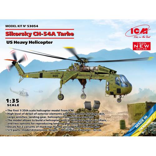 1:35 ICM KIT Sikorsky Ch-54A Tarhe Us Heavy Helicopter Kit ICM53054