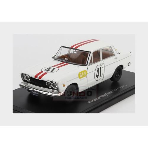 1:24 EDICOLA Prince Skyline Gt #41 Racing 1964 White Red VQJ-USC190