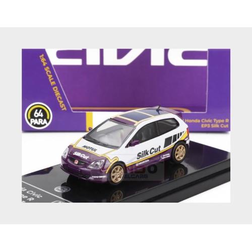 1:64 PARAGON Honda Civic Type R Ep3 Silk Cut Racing 2001 White Purple PA-66351