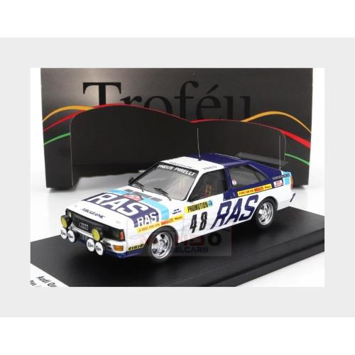 1:43 TROFEU Audi Quattro (Night Version) #48 Rally Montecarlo 1983 Pierre Bos Nico Demuth White 2 Tone Blue TRRFR074
