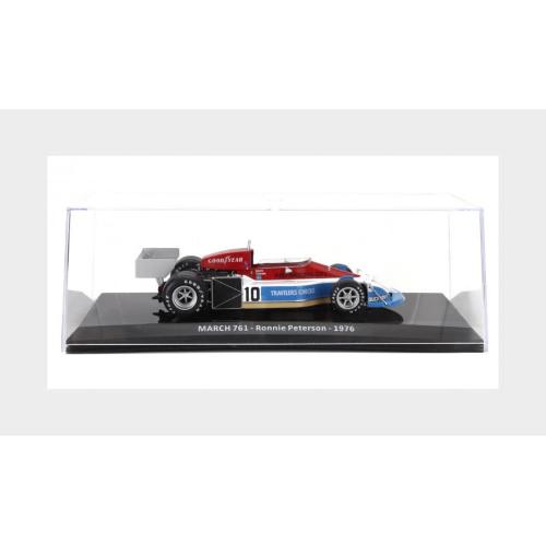 1:24 EDICOLA March F1 761 #10 Season 1976 Ronnie Peterson Con Vetrina With Showcase Blue White Red MW2ALA0083