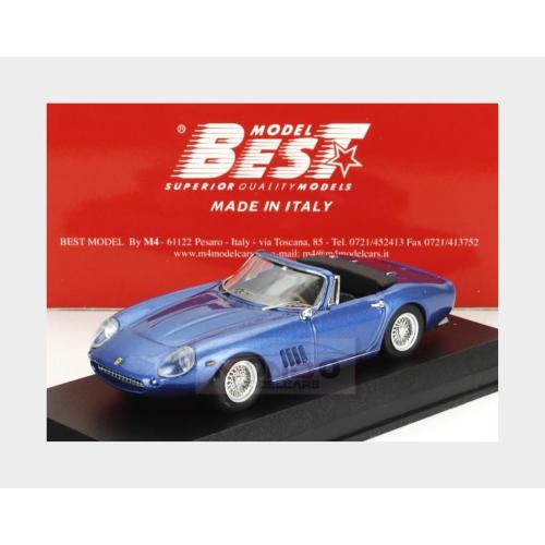 1:43 BEST Ferrari 275 Gtb/4S S/N.10453 Nart Spider Open 1967 Personal Car Steve Mcqueen Blue Met BE9636-2