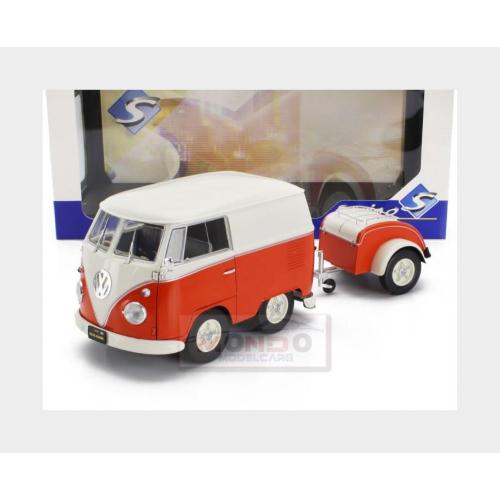1:18 SOLIDO Volkswagen T1 Van Kool Combi With Trailer 1950 Orange White SL1810902