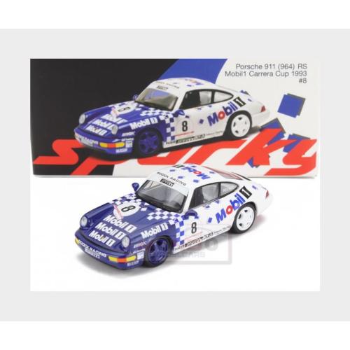 1:64 SPARK-MODEL Porsche 911 964 Rs Mobil1 #8 Porsche Carrera Cup 1993 Blue White YO64011