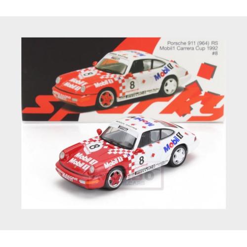 1:64 SPARK-MODEL Porsche 911 964 Rs Mobil1 #8 Porsche Carrera Cup 1992 Red White YO64012