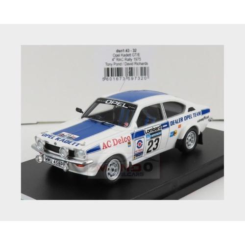 1:43 TROFEU Opel Kadett Gt/E (Night Version) #23 Rally Rac Lombard 1975 T.Pond D.Richards White Blue TRFDSN032