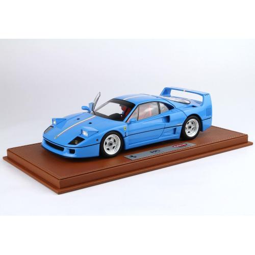 1:18 BBR Ferrari F40 Azzurro Con Striscia Tricolore Italiano E Cerchi Argento Kyosho With Showcase BBRKS012