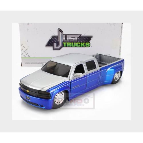 1:24 JADA Chevrolet Silverado Pick-Up Dually 2007 Blue Silver JADA34783