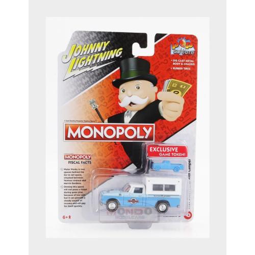 1:64 JOHNNY LIGHTNING Studebaker Pick-Up Camper Monopoli 1960 Light Blue White JLSP332-JLPC012