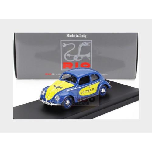 1:43 RIO Volkswagen Beetle Maggiolino Kafer Lufthansa 1957 Blue Yellow RIO4748