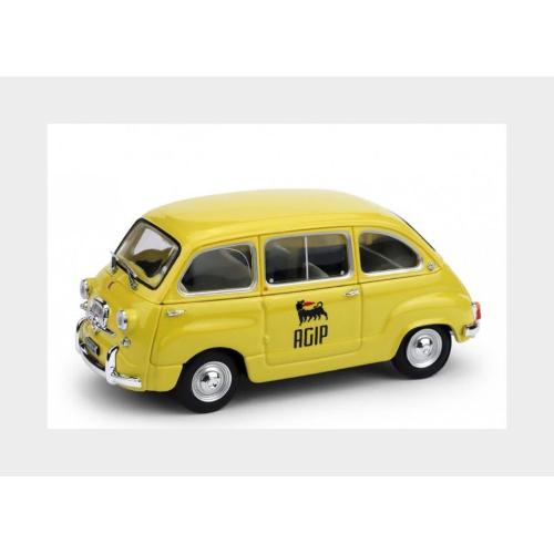1:43 BRUMM Fiat 600D Multipla Commerciale Agip 1960 Yellow R657