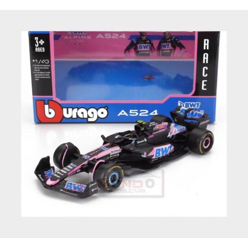 1:43 BURAGO Alpine F1 A524 Team Bwt Alpine #10 Season 2024 Pierre Gasly Black Blue Pink BU38219-G