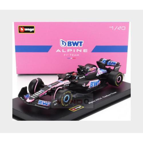 1:43 BURAGO Alpine F1 A524 Team Bwt Alpine #31 Season 2024 Esteban Ocon With Pilot And Showcase Black Blue Pink BU38220-O