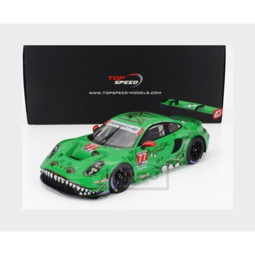 1:18 TRUESCALE Porsche 911 992 Gt3 Team Ao Racing #77 2Nd Gtd Pro Class Imsa 24H Daytona 2024 Michael Christensen Sebastian Prialux Laurin Heinrich Green TS0582