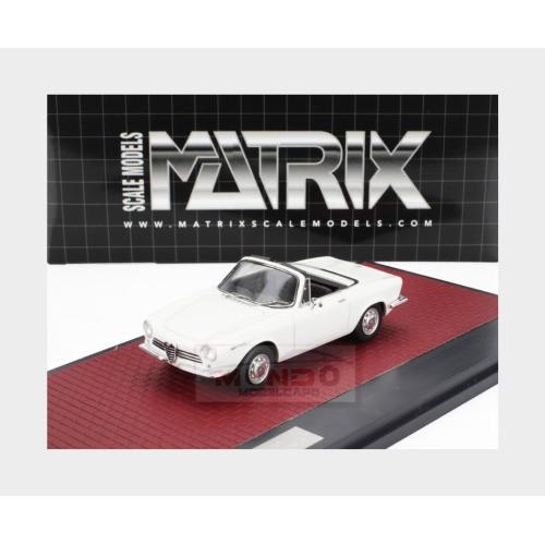1:43 MATRIX Alfa Romeo Giulia Gt Cabriolet Spider Prototipo 1963 White MX40102-142