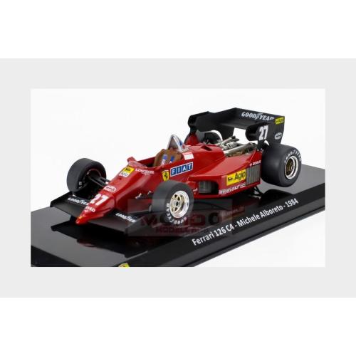 1:24 EDICOLA Ferrari F1 126 C4 #27 Season 1984 Michele Alboreto Con Vetrina With Showcase Red Black FE24-0045