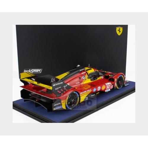 1:18 LOOKSMART Ferrari 499P 3.0L Turbo V6 Team Ferrari Af Corse #50 Winner 24H Le Mans 2024 Antonio Fuoco Miguel Molina Nicklas Nielsen Red Yellow Black LS18LM048
