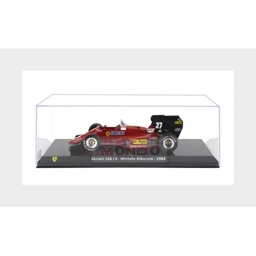 1:24 EDICOLA Ferrari F1 126 C4 #27 Season 1984 Michele Alboreto Con Vetrina With Showcase Red Black FE24-0045