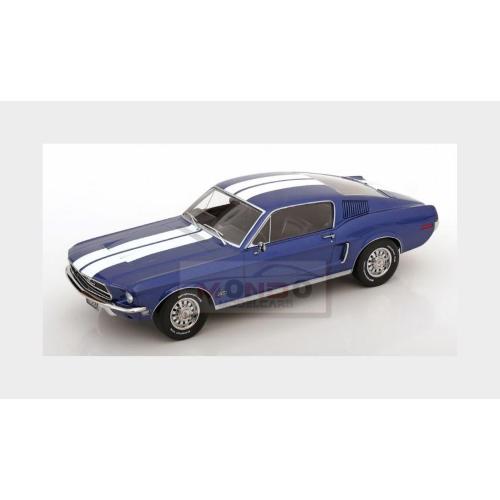 1:18 KK SCALE Ford Usa Mustang Gt Fastback Coupe 1968 Blue White KKDC181394