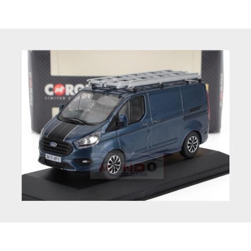 1:43 VANGUARDS Ford England Transit Custom Van 2018 Blue Met VA15104