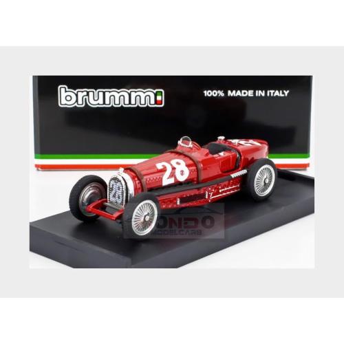 1:43 BRUMM Bugatti F1 Tipo 59 #28 Monaco Gp 1934 Tazio Nuvolari Red R174