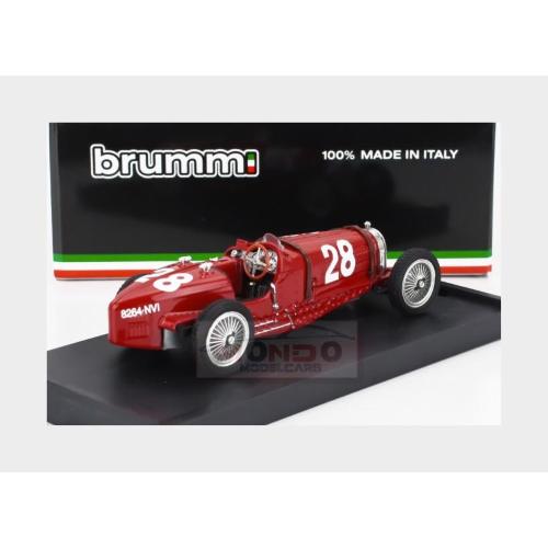 1:43 BRUMM Bugatti F1 Tipo 59 #28 Monaco Gp 1934 Tazio Nuvolari Red R174