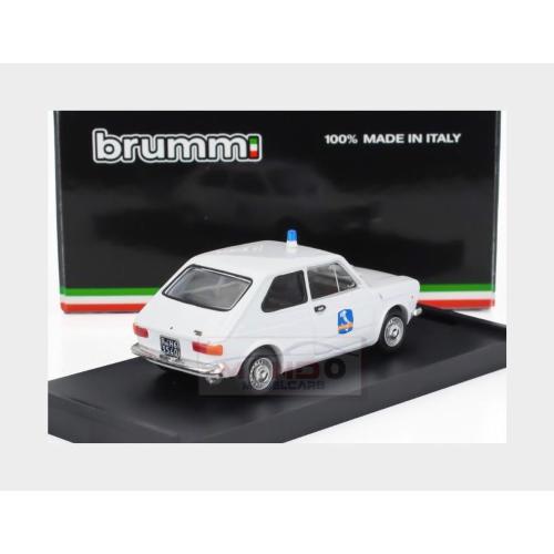 1:43 BRUMM Fiat 127 1-Series Societa' Autostrade Como-Chiasso 1971 White R670