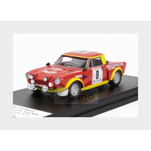 1:43 TROFEU Fiat 124 Abarth (Night Version) #8 Rally Tour De Corse 1974 Bernard Darniche Alain Mahe Red Yellow TRFDSN284