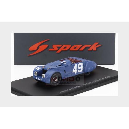 1:43 SPARK Chenard & Walcker Z1 Spider 1095Cc S4 Team Chenard-Walcker Sa #49 24H Le Mans 1925 Robert Senechal Alberic Loqueheux Blue S8103
