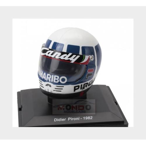 1:5 EDICOLA Helmet F1 Casco Helmet Didier Pironi 126 C2 Team Ferrari Season 1982 White Blue HELFE23