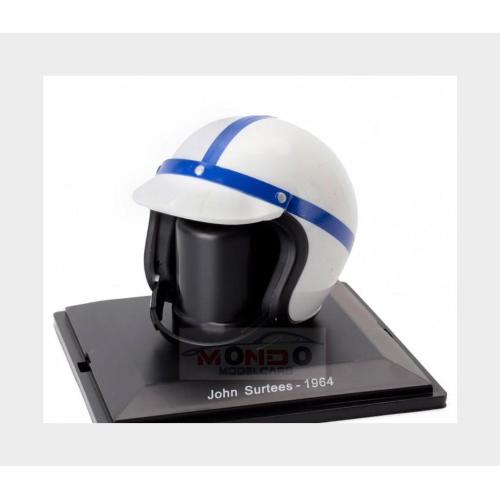 1:5 EDICOLA Helmet F1 Casco Helmet John Surtees 158 Team Ferrari World Champion Season 1964 White Blue HELFE26