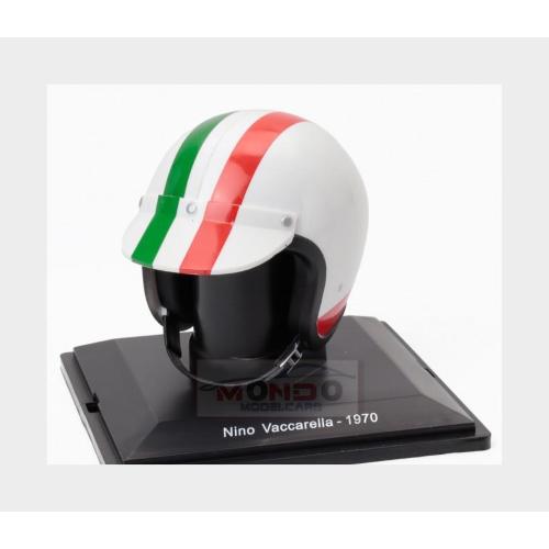 1:5 EDICOLA Helmet Casco Helmet Nino Vaccarella 512S Team Sefac Spa Ferrari Season 1970 White Red HELFE67