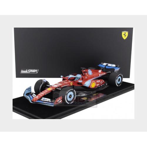 1:18 LOOKSMART Ferrari F1 Sf-24 Team Scuderia Ferrari #16 3Rd Miami Gp 2024 Charles Leclerc Con Vetrina With Showcase Red Black Light Blue LS18F1061
