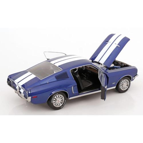 1:12 KK SCALE Ford Mustang Gt Fastback Blue Metallic & White 1968 KKDC120224