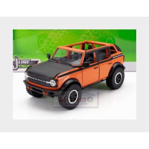 1:24 JADA Ford Usa Bronco Open 2021 With Set 4X Tires Orange Black JADA34189