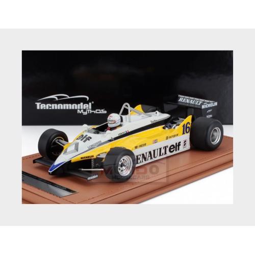 1:18 TECNOMODEL Renault F1 Re30B V6 Turbo Team Renault Elf #16 Winner France Gp (With Pilot Figure) 1982 Rene Arnoux White Yellow Black TMD18-399D