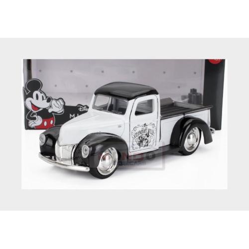 1:32 JADA Ford Usa Pick-Up 1941 Topolino Mickey Mouse Figure Walt Disney White Black JADA36091