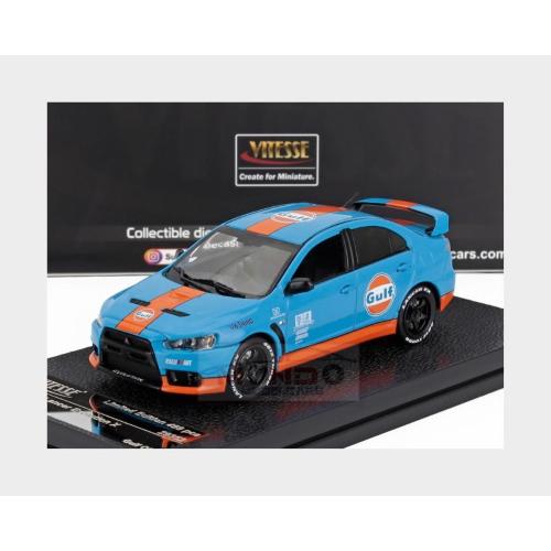 1:43 VITESSE Mitsubishi Lancer Evolution X Gulf Livery 2008 Light Blue Orange VE29352