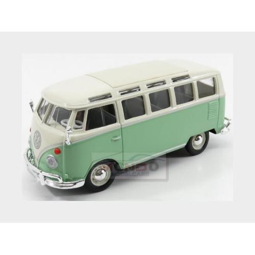 1:25 MAISTO Volkswagen T1 Samba Minibus 1962 Very Light Green White MI31956G