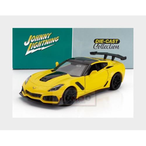1:24 JOHNNY LIGHTNING Chevrolet Corvette Zr1 2019 Yellow Black JL24019-CORVETTE