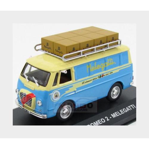 1:43 EDICOLA Alfa Romeo Romeo 2 Van 1956 Il Classico Dolce Italiano Melegatti Light Blue Yellow ACVPE074