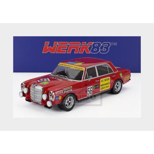 1:18 WERK83 Mercedes Benz 300 Sel 6.8 Amg #56 200 Miles Nuremberg 1972 Hans Heyer Red W18030005