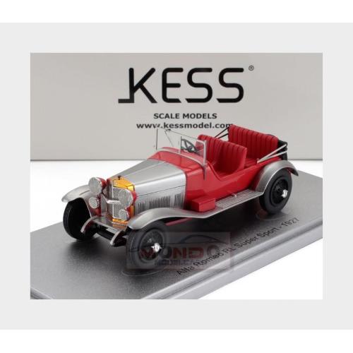 1:43 KESS MODEL Alfa Romeo Rl Super Sport 4 Seat 4 Posti Without Covered Seat 1927 Red Silver KE43000342