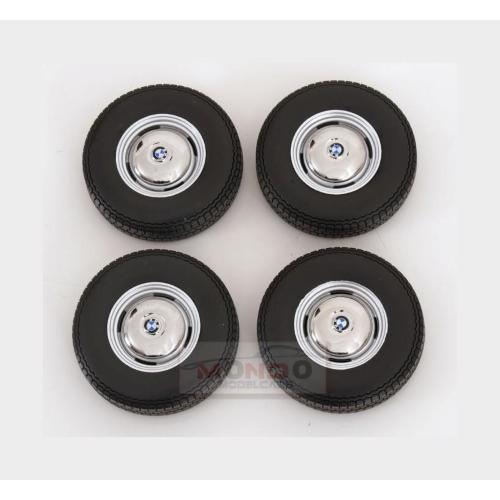 1:12 KK SCALE Accessories Set 4X Wheels And Rims For Bmw 2002 1967 Black Chrome KKDCACC047