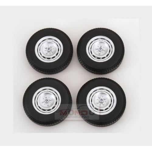 1:12 KK SCALE Accessories Set 4X Wheels And Rims For Bmw 2002 1971 Black Chrome KKDCACC048