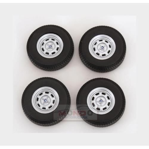 1:12 KK SCALE Accessories Set 4X Wheels And Rims For Bmw 2002 1971 Black Chrome KKDCACC049