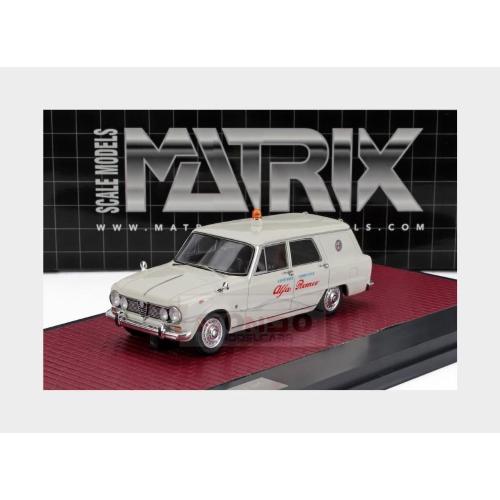 1:43 MATRIX Alfa Romeo Giulia Sw Station Wagon Alfa Romeo Assistance Competition 1967 White MX40102-161
