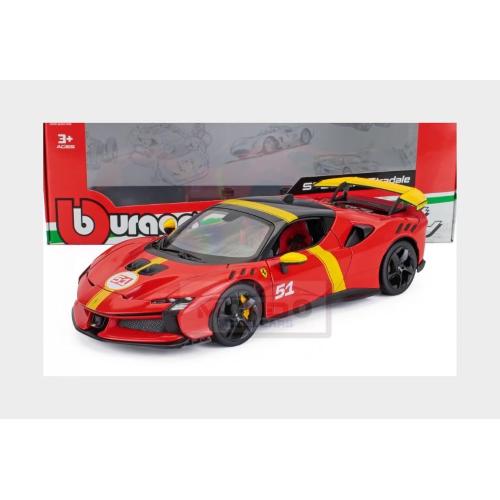 1:18 BURAGO Ferrari Sf90 Xx #51 24H Le Mans Winner Livery Red Yellow BU16020L
