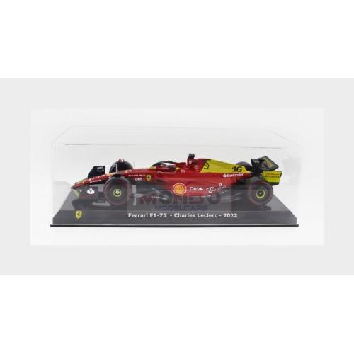 1:24 EDICOLA Ferrari F1-75 Scuderia Ferrari #16 Pole Position And 2Nd Monza Italy Gp 2022 Charles Leclerc Con Vetrina With Showcase Red Yellow FE24-0021