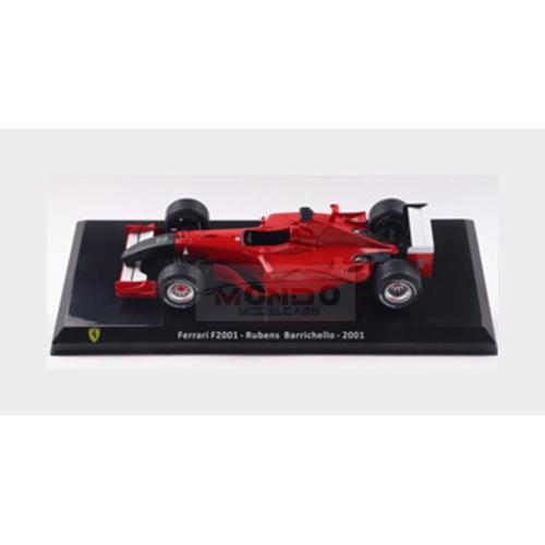 1:24 EDICOLA Ferrari F1 F2001 #2 2Nd Italy Monza Gp 2001 Rubens Barrichello Con Vetrina With Showcase Red White Black FE24-0051